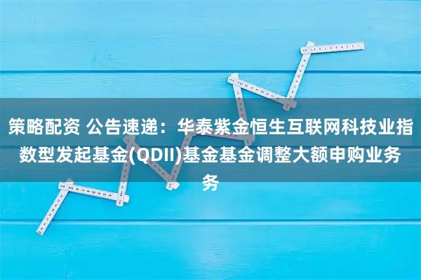 策略配资 公告速递：华泰紫金恒生互联网科技业指数型发起基金(QDII)基金基金调整大额申购业务